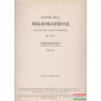   Mikrokozmosz - Zongoramuzsika a kezdet legkezdetétől III. füzet