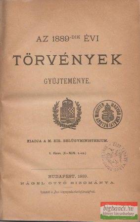 Az 1889-dik évi törvények gyűjteménye