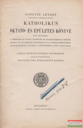 Goffine Lénárt katholikus oktató- és épületes könyve