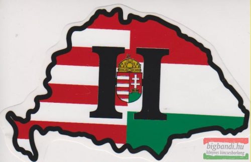 Nagy-Magyarország H-betűs koronás címerrel - autós matrica
