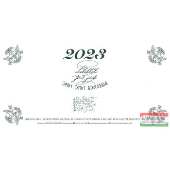 Regélő asztali naptár 2023 + tartó