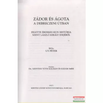 Zádor és Ágota a debreczeni utban