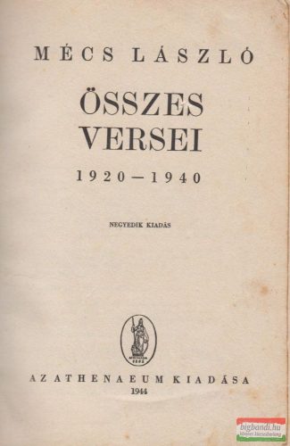 Mécs László összes versei 1920-1940