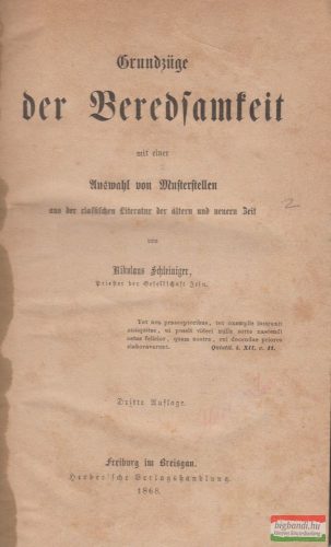 Nikolaus Schleiniger - Grundzüge der Beredsamkeit