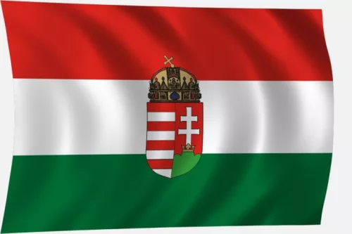 Címeres magyar zászló 100x60 cm