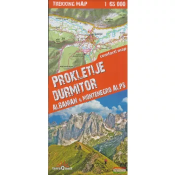   Prokletije, Durmitor, Albán- és Montenegrói Alpok trekking térkép 