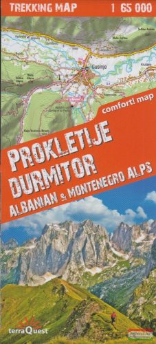 Prokletije, Durmitor, Albán- és Montenegrói Alpok trekking térkép 