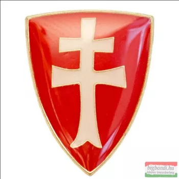 Kitűző - szabír-magyar pajzs, kettős kereszttel