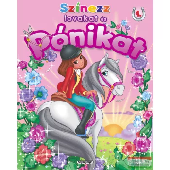 Színezz lovakat és pónikat - 4. (Virágkoszorú) 