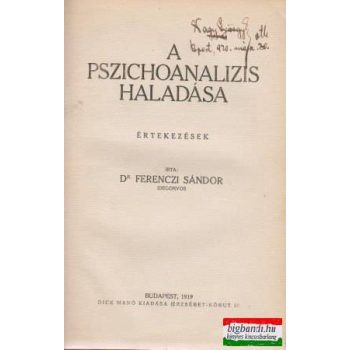 A pszichoanalízis haladása