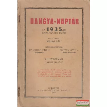   Hangya-naptár az 1935-ik közönséges évre - VII. évfolyam
