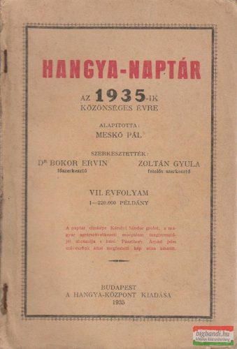 Hangya-naptár az 1935-ik közönséges évre - VII. évfolyam