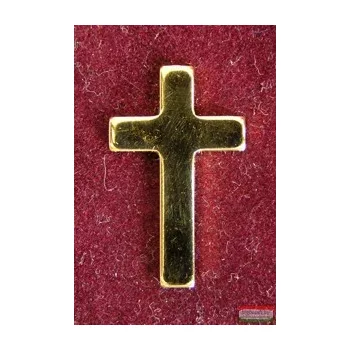 Kitűző - Kereszt, 13 mm, aranyozott