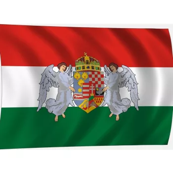 Angyalos címeres zászló - trikolor 60x40 cm