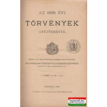 Az 1899. évi törvények gyűjteménye