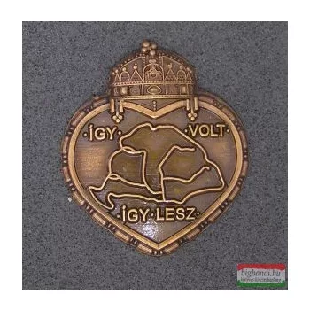 Kitűző - Így volt így lesz, bronz antik