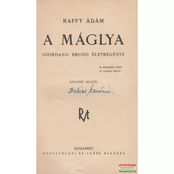 Raffy Ádám - A máglya