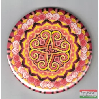   Társtalálás  mandala – fém hűtőmágnes (Ø 6cm) kör forma