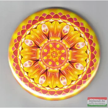   Életöröm mandala – fém hűtőmágnes (Ø 6cm) kör forma
