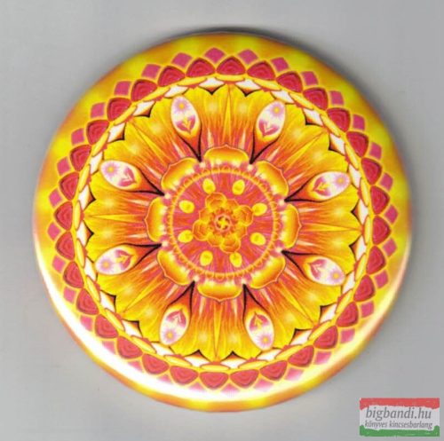 Életöröm mandala – fém hűtőmágnes (Ø 6cm) kör forma