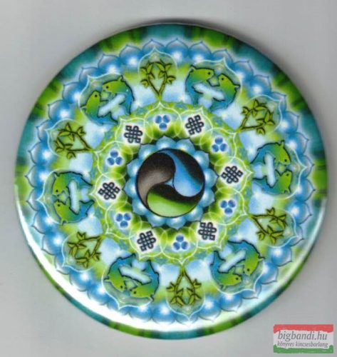 Gazdagság mandala – fém hűtőmágnes (Ø 6cm) kör forma