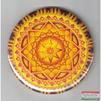 Tanulás mandala – fém hűtőmágnes (Ø 6cm) kör forma