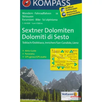Sextner Dolomitok turistatérkép 1:50000