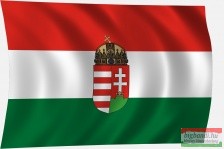 Címeres magyar zászló 135x90 cm