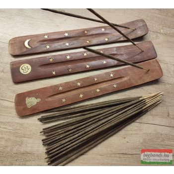 Fa füstölőtartó réz intarziával