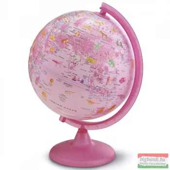   Földgömb PINK ZOO 25 cm - állatvilág tematikával, kislányoknak