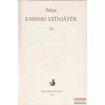 Honoré de Balzac - Emberi színjáték III