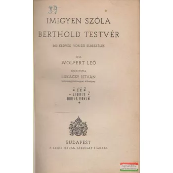 Imigyen szóla Berthold testvér