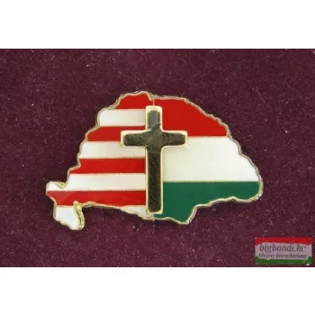 Kitűző - Nagy Magyarország, osztott, kereszttel