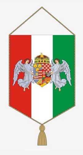 Autós zászló angyalos címerrel
