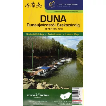   Duna (Dunaújvárostól Szekszárdig) biciklis, vízisport-, horgász- és turistatérkép 1:30 000