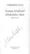 Umberto Eco - Loana királynő titokzatos tüze (aláírt példány)