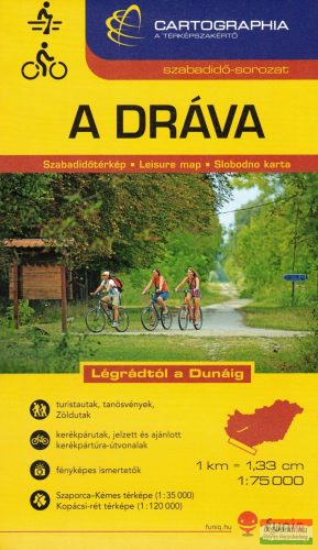 A Dráva vízisport és kerékpáros térkép 1:75000