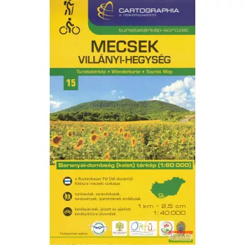 Mecsek, Villányi-hegység turistatérkép 1:40000