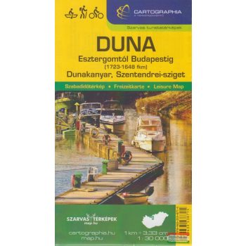  Duna: Esztergomtól Budapestig turista-, kerékpáros- és vízitúra térkép 1:30 000