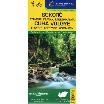   Sokoró, (Szemere, Csanak, Pannonhalma) Cuha völgye turistatérkép 1:50 000