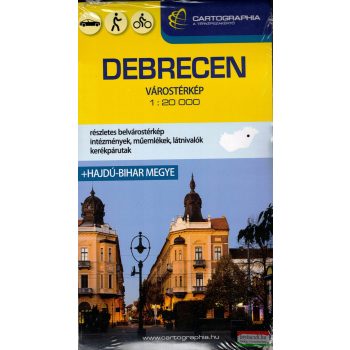   Debrecen várostérkép 1:20 000 + Hajdú-Bihar megye 1:200 000 keményborítós térkép