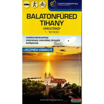   Balatonfüred, Tihany 1:12 500 keményborítós várostérkép (+ Veszprém vármegye térkép)