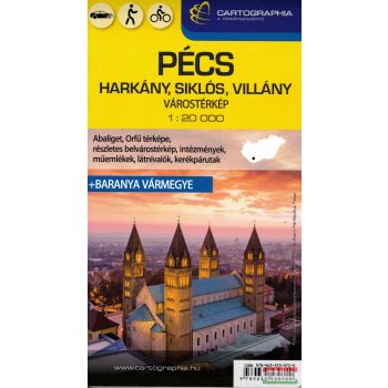   Pécs, Harkány, Siklós, Villány várostérkép (+ Baranya vármegye térképe)