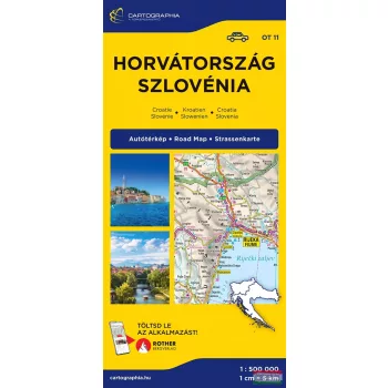  Horvátország, Szlovénia keményborítós térkép 1:500.000