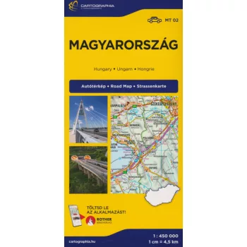 Magyarország keményborítós autótérkép 1:450 000