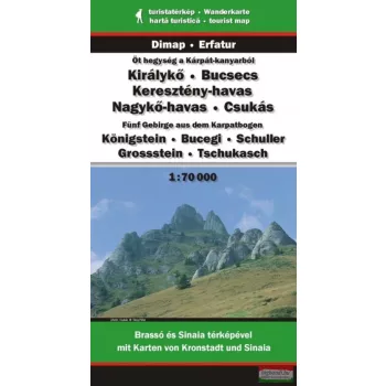   Kárpát-kanyar térkép (Öt hegység) - Királykő - Bucsecs - Keresztény-havas - Nagykő-havas - Csukás 1:70000