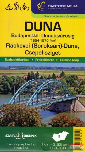 Csepel-sziget, Duna (Bp.-Dunaújváros) biciklis, vízisport-, turista- és horgásztérkép 1:30000
