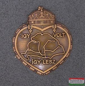 Kitűző - Így volt így lesz, bronz antik