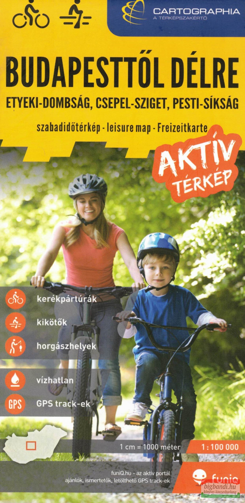 Budapesttől délre aktív térkép 1:100 000