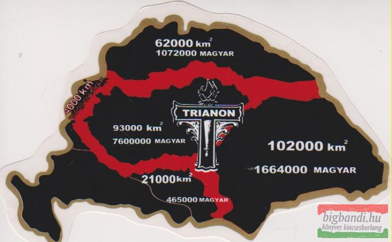 régi magyarország térkép trianon Nagy Magyarország Trianon kereszttel   autós matrica   könyvesbolt  régi magyarország térkép trianon